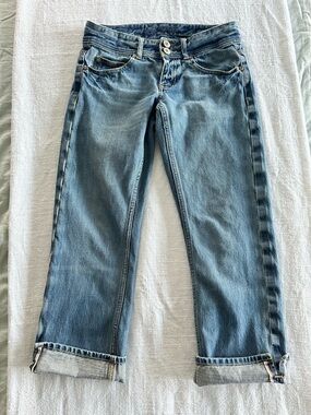 Banana Republic Light Blue Boyfriend Jeans with Cuffed Hem